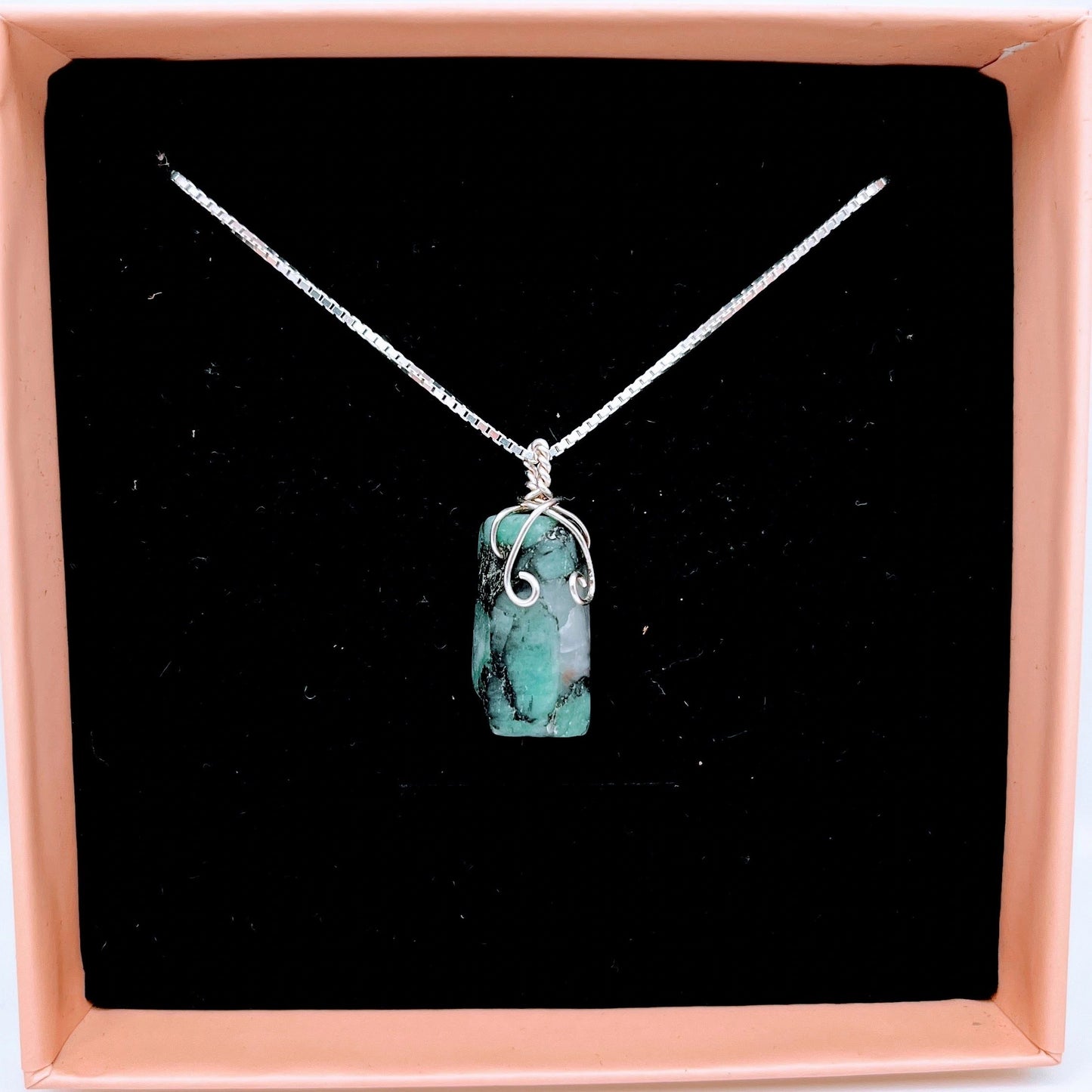 "Abundance" | Raw Emerald Necklace | Love, Joy, Clairvoyance