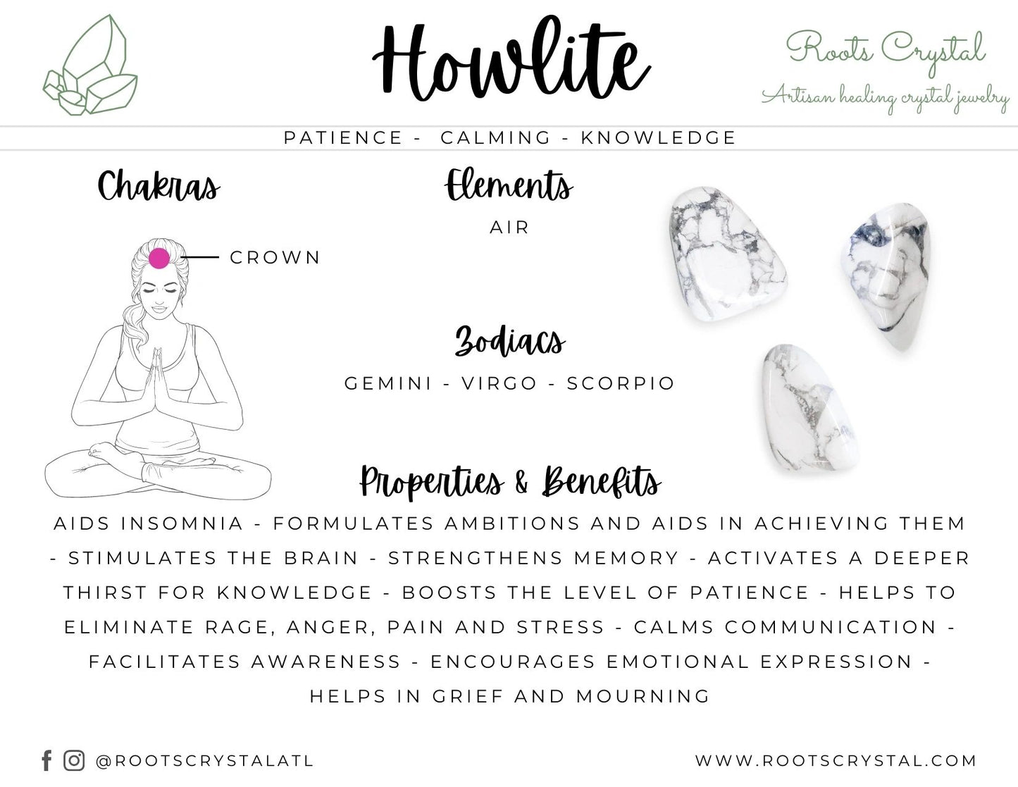 "Zen" | Howlite Necklace | calming, patience, reduces insomnia, awareness