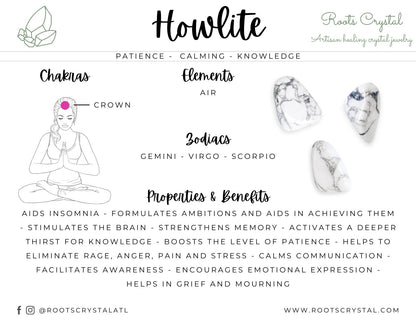 "Zen" | Howlite Necklace | calming, patience, reduces insomnia, awareness