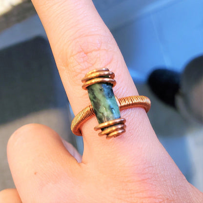 [FINAL SALE] Copper & Crystal rings | Bloodstone, Garnet, Apatite, Angel Aura, Ruby Ziosite