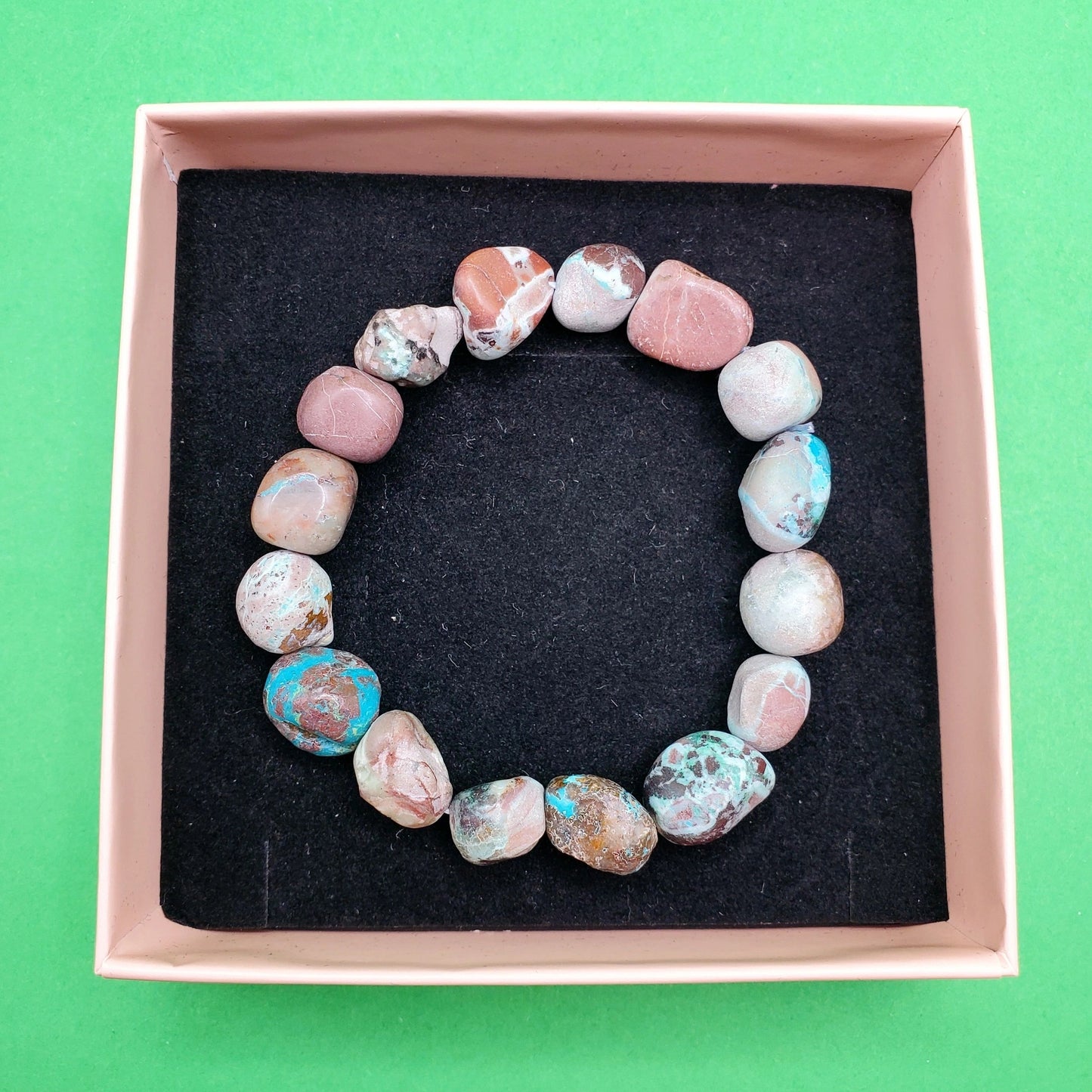 Crystal bracelets | Peach moonstone, Turquoise, Rudraksha, Citrine, Red creek jasper, Dalmatian jasper, Kambaba jasper, Sodalite