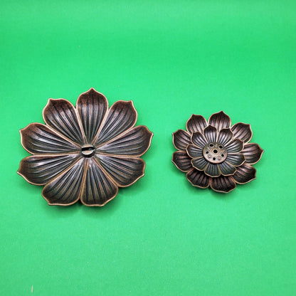 Lotus flower copper incense holder