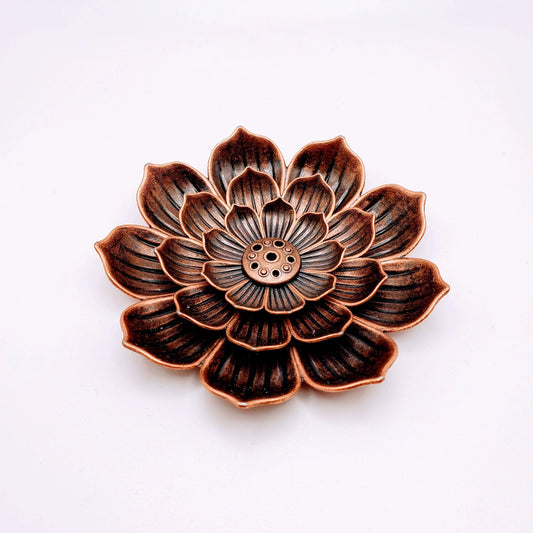 Lotus flower copper incense holder