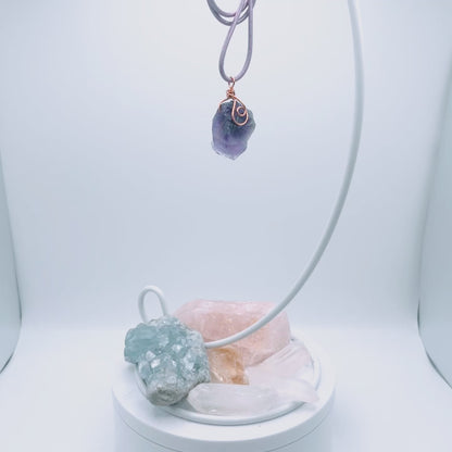 "Healer" | Raw amethyst necklace | protection, awareness, healing